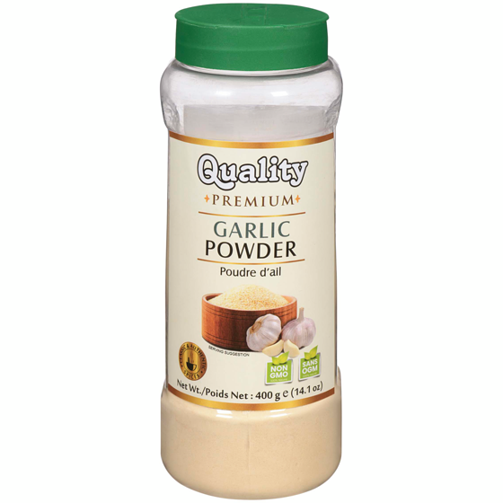 Quality Pot de poudre d'ail 400 g, 0,95 $/100g