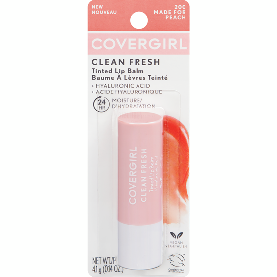 CoverGirl Baume à lèvres teinté Clean Fresh – Made For Peach 4.1 g, 243,66 $/100g