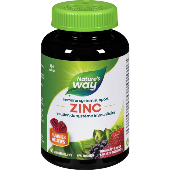 Nature’s Way Zinc saveur de baies mixtes 4+ âge 60 ea, 0,25 $/1ch