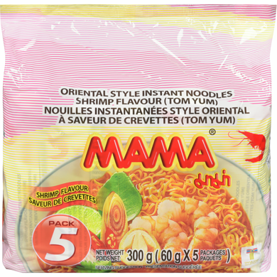 Mama Nouilles saveur de crevettes tom yum 300 g, 1,33 $/100g