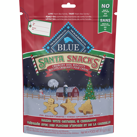 Blue Buffalo Santa Snacks Crunchy Dog Biscuits 311 g, $2.41/100g