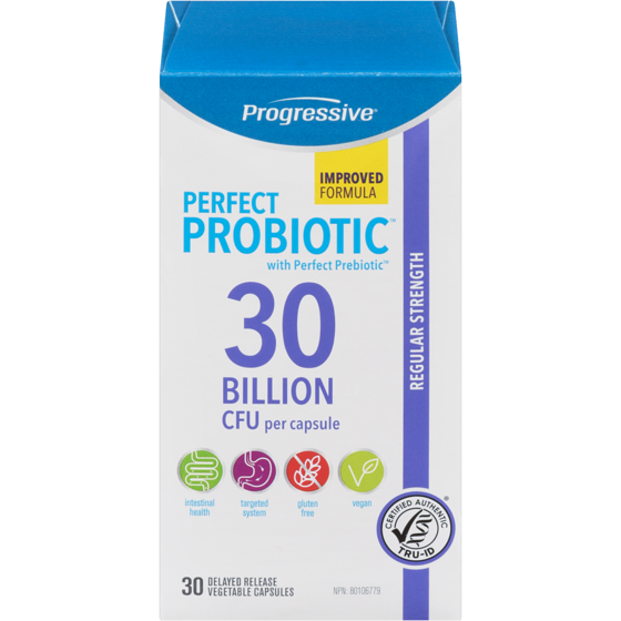 Progressive 30 Billion Cfu Per Capsule Regular Strength Perfect Probiotic 30 ea, $1.13/1ea