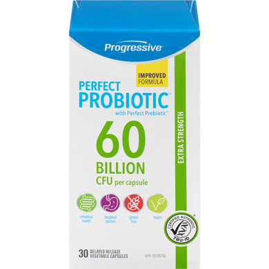 Progressive 60 Billion Cfu Per Capsule Extra Strength Perfect Probiotic 30 ea, $1.83/1ea