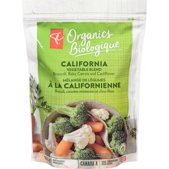 PC Biologique Mélange De Légumes À La Californienne Légumes Mixtes 500 g, 1,00 $/100g