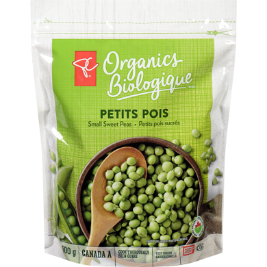 PC Biologique Petits Pois Sucrés 500 g, 1,00 $/100g