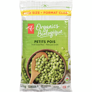 PC Biologique Format Club Petits Pois Sucrés 1.5 kg, 1,00 $/100g