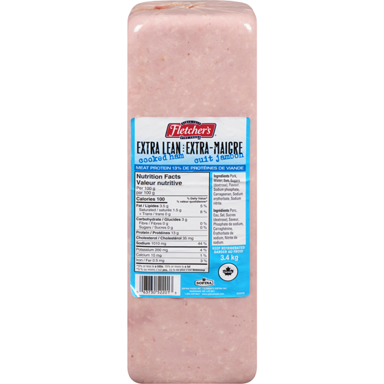 Fletcher's Extra Lean Cooked Ham  3.6 kg, $1.22/100g