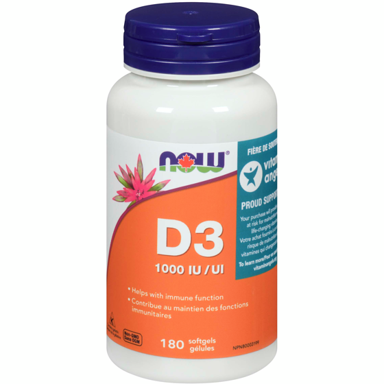 Now 1000 Iu Cholecalciferol High Potency Vitamin D-3 180 ea, $0.06/1ea