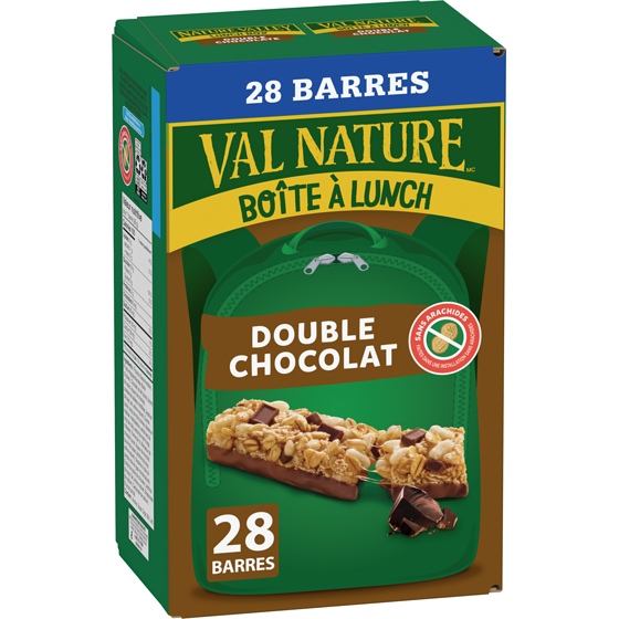 Nature Valley Boîte à Lunch, Double Chocolat, Collation pour Enfants, Format Économique, 28 Barres 728 g, 1,78 $/100g