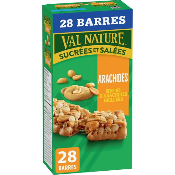 Nature Valley Val Nature Barre Granola, Sucrées et Salées, Arachides, 28 Barres 980 g, 1,33 $/100g