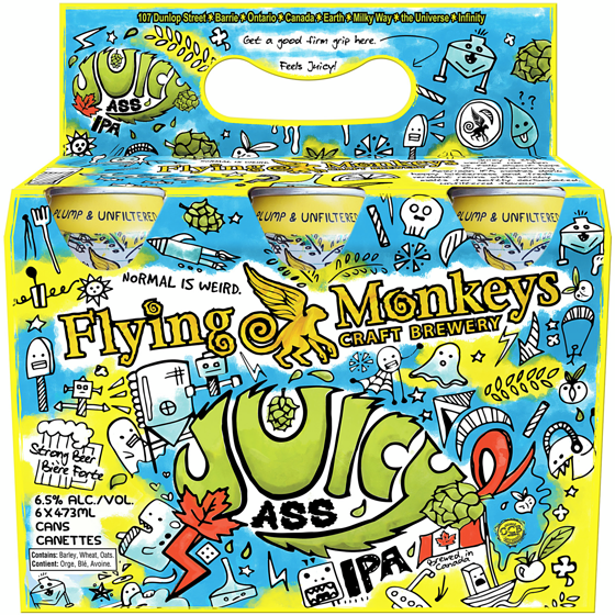 FLYING MONKEYS Beer, Juicy Ass Ipa (ID required at pick-up) 6x473.0 ml, $0.81/100ml