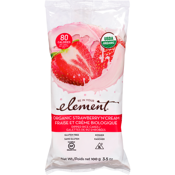 Element Organic Strawberry'N'Cream Dipped Rice Cakes 100 g, $6.99/100g