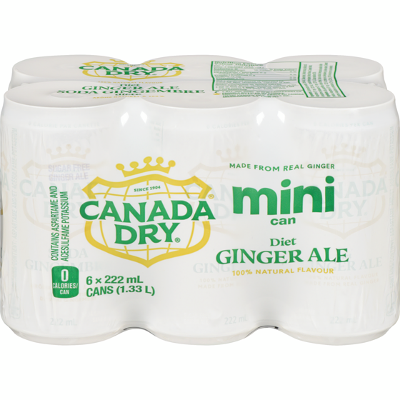 Canada Dry Diet Ginger Ale Mini Can 6x222.0 ml, $0.43/100ml