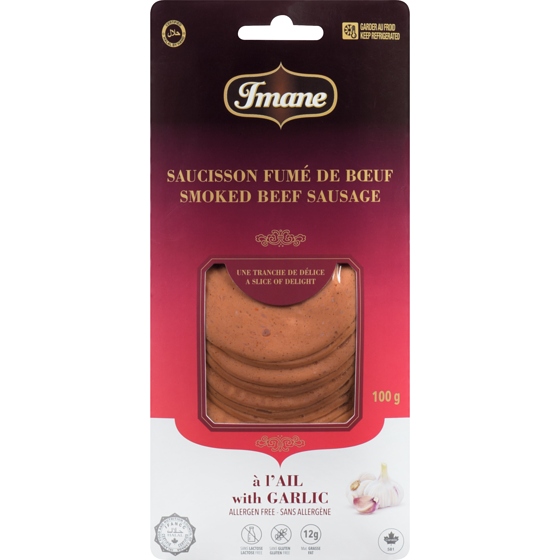 Imane With Garlic Smoked Beef Sausage 100 g, $5.00/100g