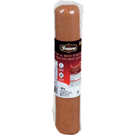 Imane Smoked Hot Beef Sausage 300 g, $2.60/100g