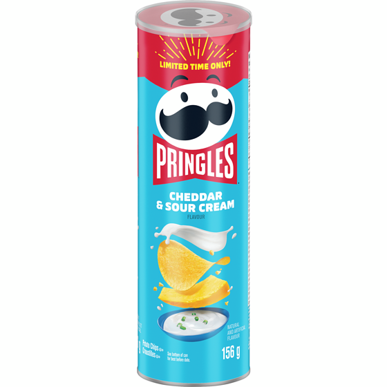 Pringles Cheddar & Sour Cream Flavour Potato Chips 156 g, $2.56/100g