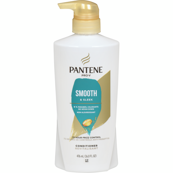 Pantene Conditioner, Smooth and Sleek, Fights Frizz, Safe for Color Treated Hair, Paraben Free 476 ml, $1.89/100ml