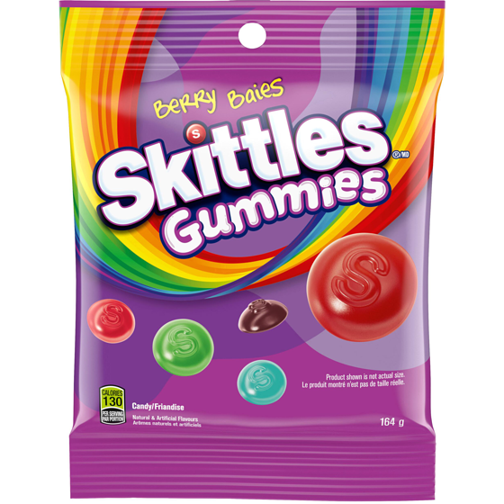 Skittles Wild Berry Gummy Candy, Bag 165 g, $2.42/100g