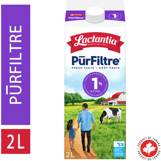 Lactantia Purfiltre Partially Skimmed Milk 1% 2 l, $0.25/100ml