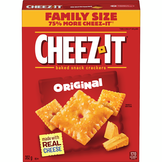Kelloggs Cheez-It Baked Snack Crackers Original 352 g, $1.42/100g