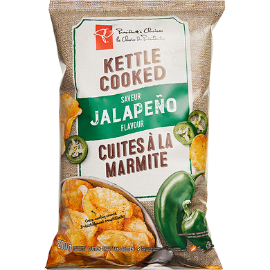 le Choix du Président Croustilles cuites à la marmite à saveur de jalapeno 200 g, 1,25 $/100g
