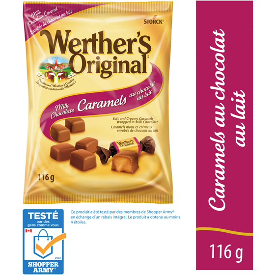Werther’s Original Caramels au chocolate au lait 116 g, 3,02 $/100g