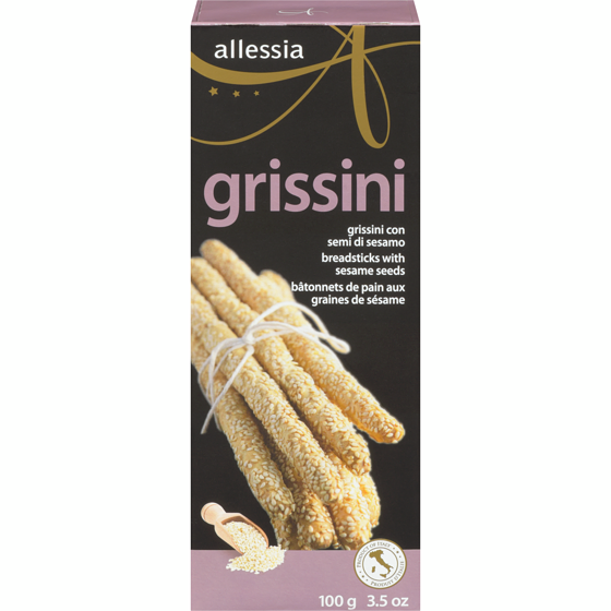 Allessia Bâtonnets de pain aux graines de sésame grissini 100 g, 3,00 $/100g