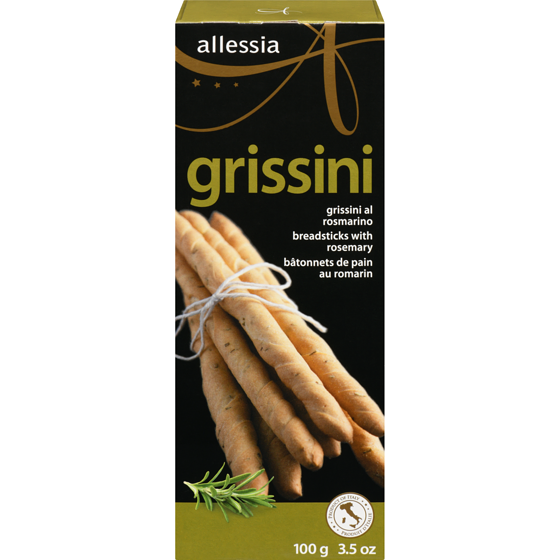 Allessia Bâtonnets de pain au romarin grissini 100 g, 3,00 $/100g