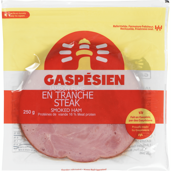 Gaspesien Steak Smoked Ham 250 g, $2.40/100g