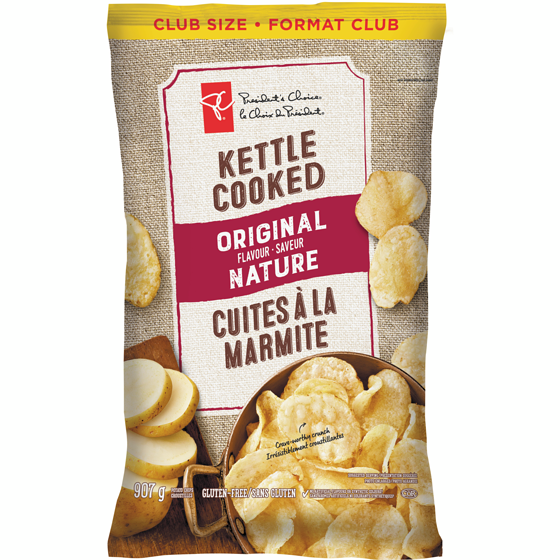 President's Choice Original Kettle Cooked Chips Club Size 907 g, $0.94/100g