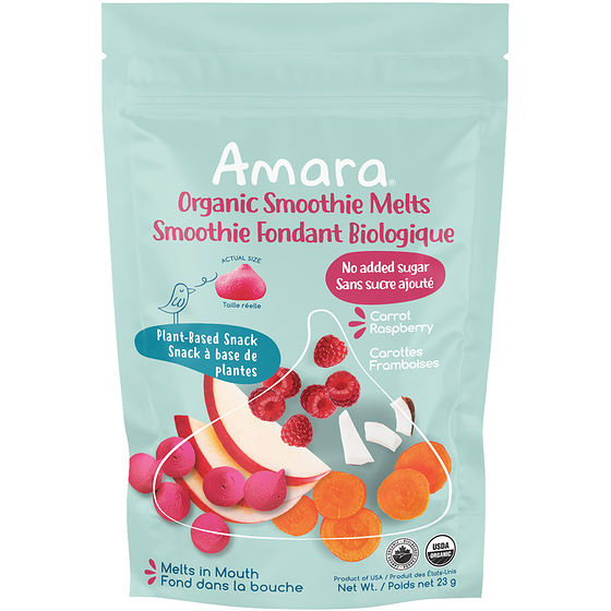 Amara Fondants de smoothie, carottes et framboises 23 g, 26,04 $/100g