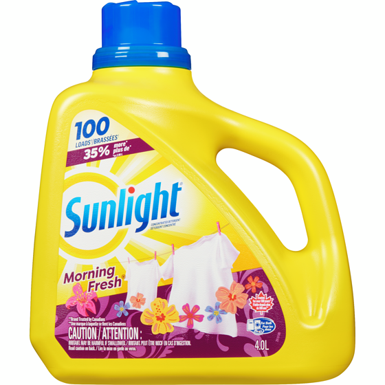 Sunlight Détergent à lessive liquide Morning Fresh 4 l, 0,35 $/100ml