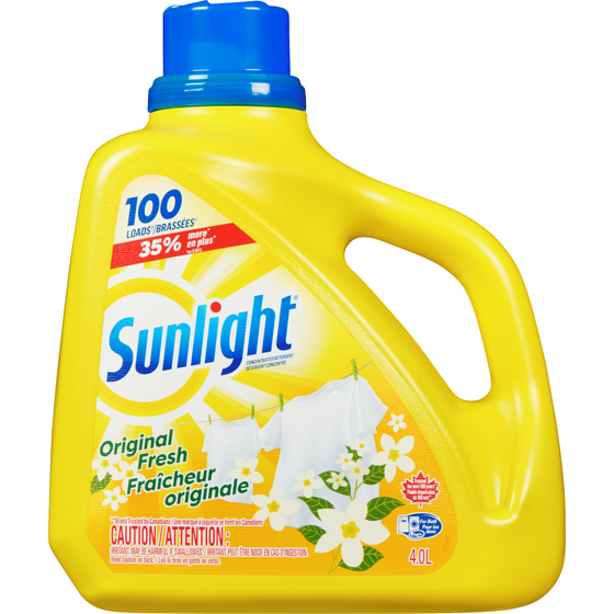 Sunlight Détergent à lessive liquide Original Fresh 4 l, 0,35 $/100ml