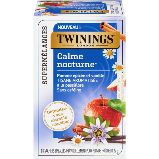 Twinings Supermélangestisane aromatisée pomme épicée et vanille 18 ea, 0,50 $/1ch