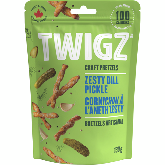 Twigz Cornichon À L'Aneth Zesty Bretzels Artisanal 130 g, 3,84 $/100g