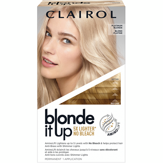 Clairol Blonde It Up, Platinum Blonde, Permanent Hair Dye, 5x lift with no bleach 1 ea, $10.49/1ea