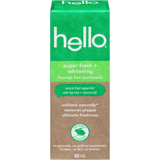 Hello Super Fresh Whitening Fluoride Free Toothpaste, Spearmint 82 ml, $9.74/100ml