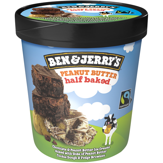 Ben & Jerry's Ice Cream with Fairtrade Ingredients Peanut Butter Half Baked Non-Gmo 473 ml, $1.06/100ml