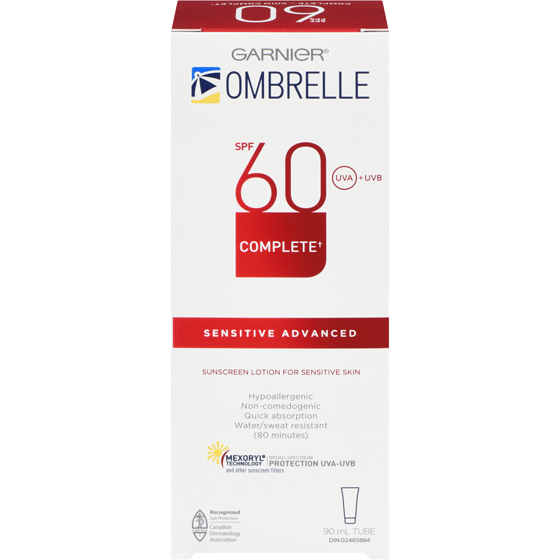Garnier Complete Sunscreen Lotion For Sensitive Skin Sensitive Advanced Spf 60 Uva + Uvb 90 ml, $24.43/100ml