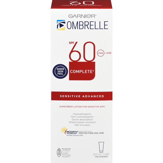 Garnier Complete Sunscreen Lotion For Sensitive Skin Sensitive Advanced Spf 60 Uva + Uvb 200 ml, $13.75/100ml