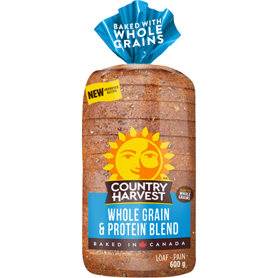 Country Harvest Whole Grain & Protein Blend Bread 600 g, $0.50/100g