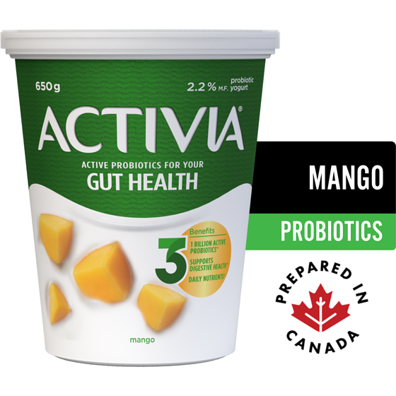 Activia Probiotic Yogurt, Mango 650 g, $0.88/100g