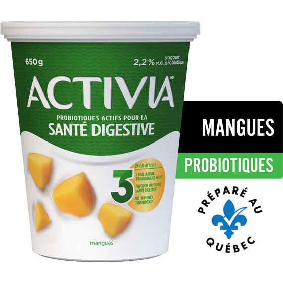 Activia Yogourt probiotique, saveur mangue 650 g, 0,66 $/100g