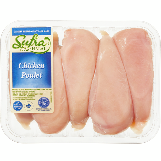 Sufra Poitrines de poulet désossées sans peau Halal  1.075 kg, 1,77 $/100g