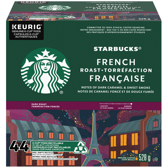 Starbucks Torréfaction Française Torréfaction Foncée Café K-Cup 44 paquet 528 g, 7,95 $/100g
