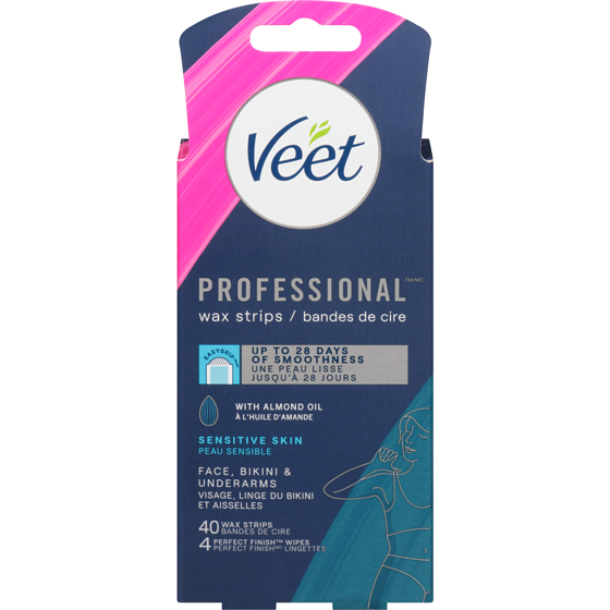 Veet Easy-Gel™ Precision Wax Strips Sensitive Skin - Face, Bikini & Underarm 40 ea, $0.34/1ea