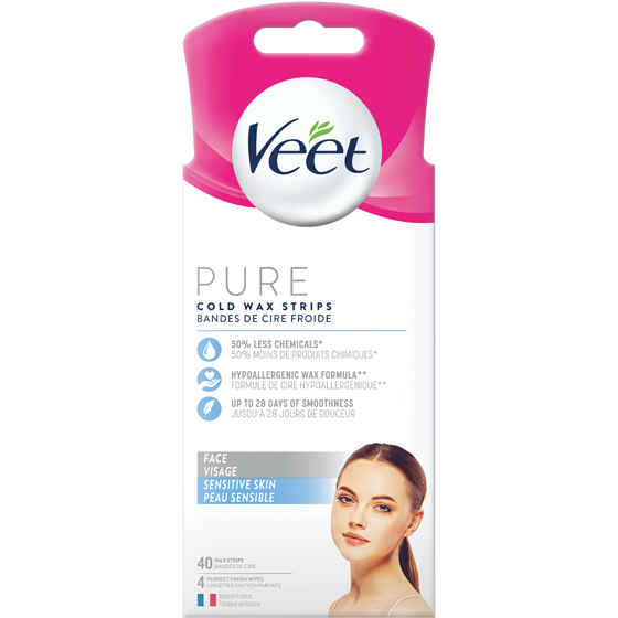 Veet Pure™ Cold Wax Strips for Face 40ct 40 ea, $0.34/1ea
