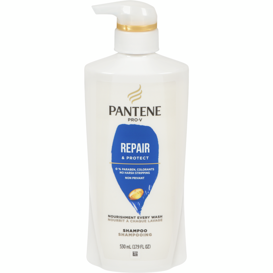 Pantene Shampoo, Repair and Protect for Damaged Hair, Color Safe, with pump 530 ml, $1.88/100ml