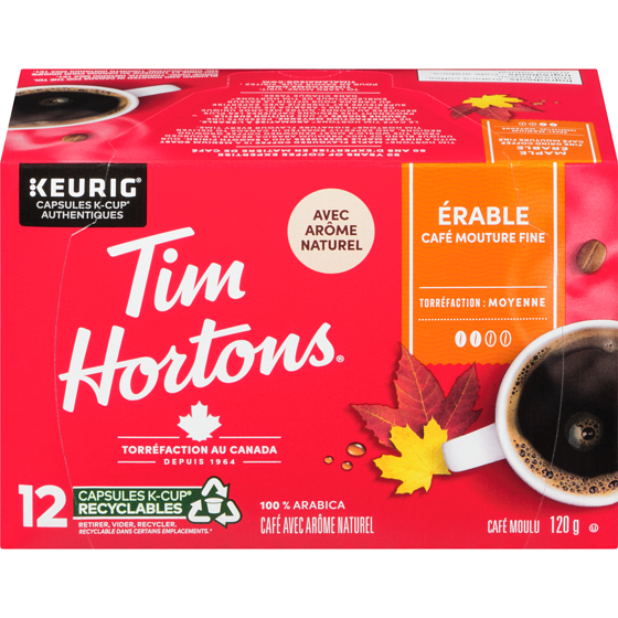 Tim Hortons K-cup Capsules Torréfaction moyenne érable 12 ea, 1,17 $/1ch