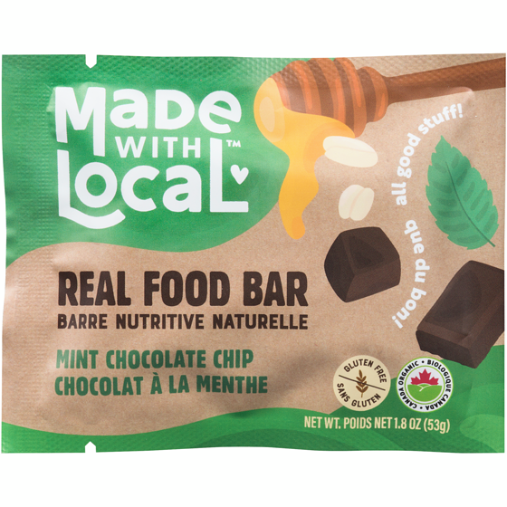 Made with Local Real Food Bar Chocolate Mint Chip 53 g, $7.15/100g